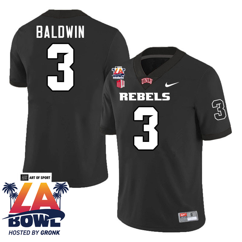 Johnathan Baldwin LA Bowl Jersey,UNLV Rebels 2024 LA Bowl Jersey-Black